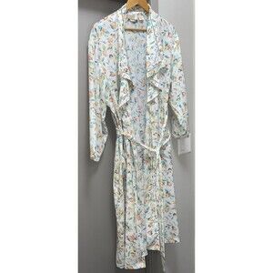 VTG Victoria’s Secret Gold Label Floral Lace Long Silky Shiny Robe Housecoat P/S